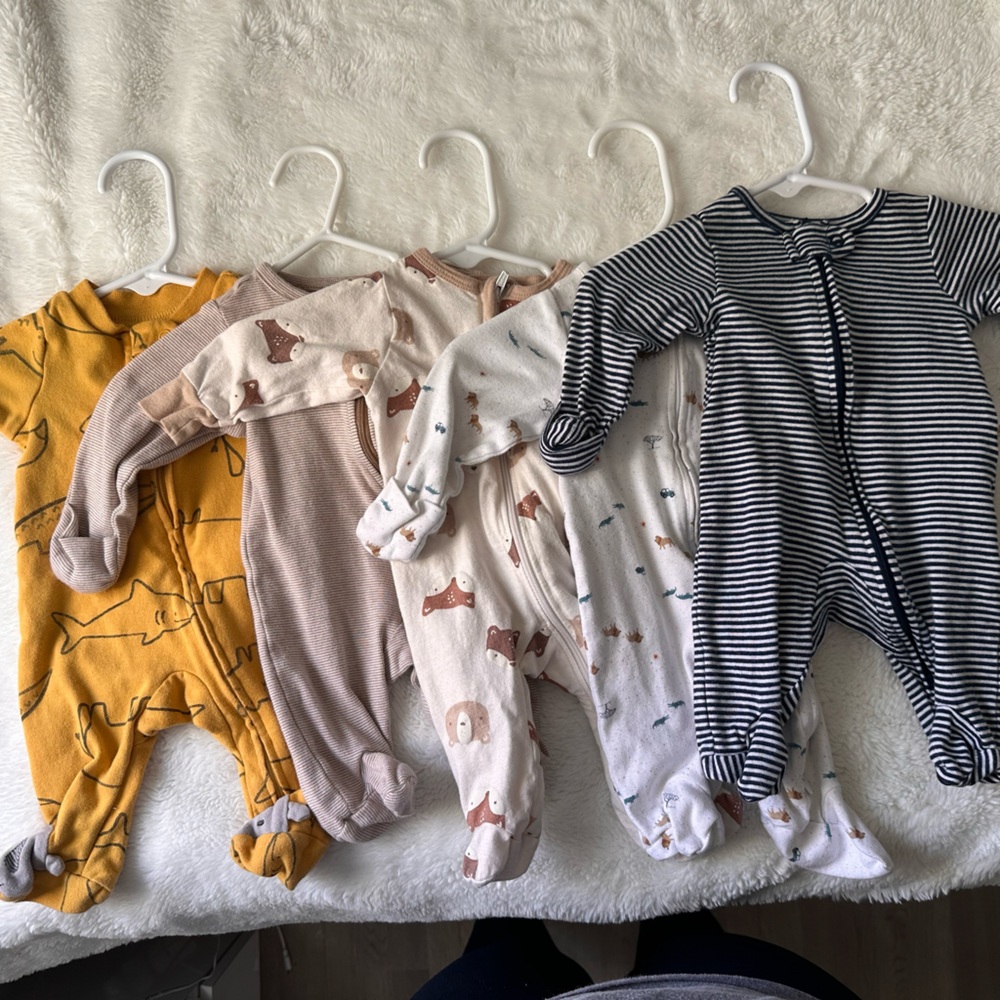 Carter's Navy and White Striped Baby Onesie